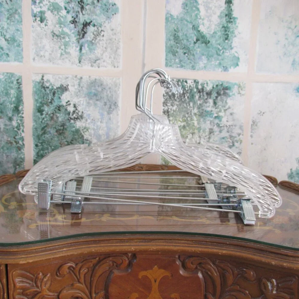 8 HANGERS w CLIPS for SUITS, JACKETS, SKIRTS, PANTS, OUTFITS, COSTUMES, SCARVES